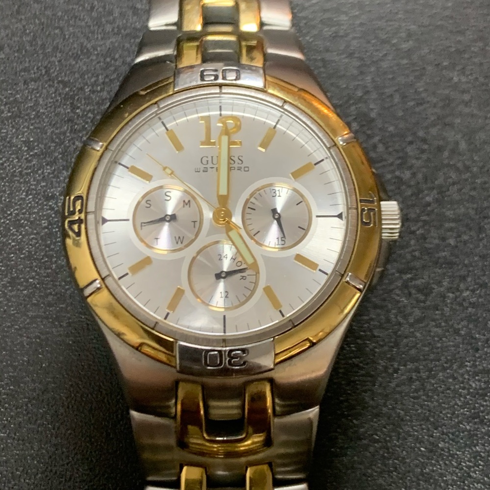 Guess watch two tone stainless still working